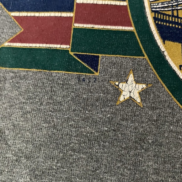 Vintage 90s New York City Shirt Men Medium Manhattan Skyline Art USA Twin Towers - Picture 8 of 13